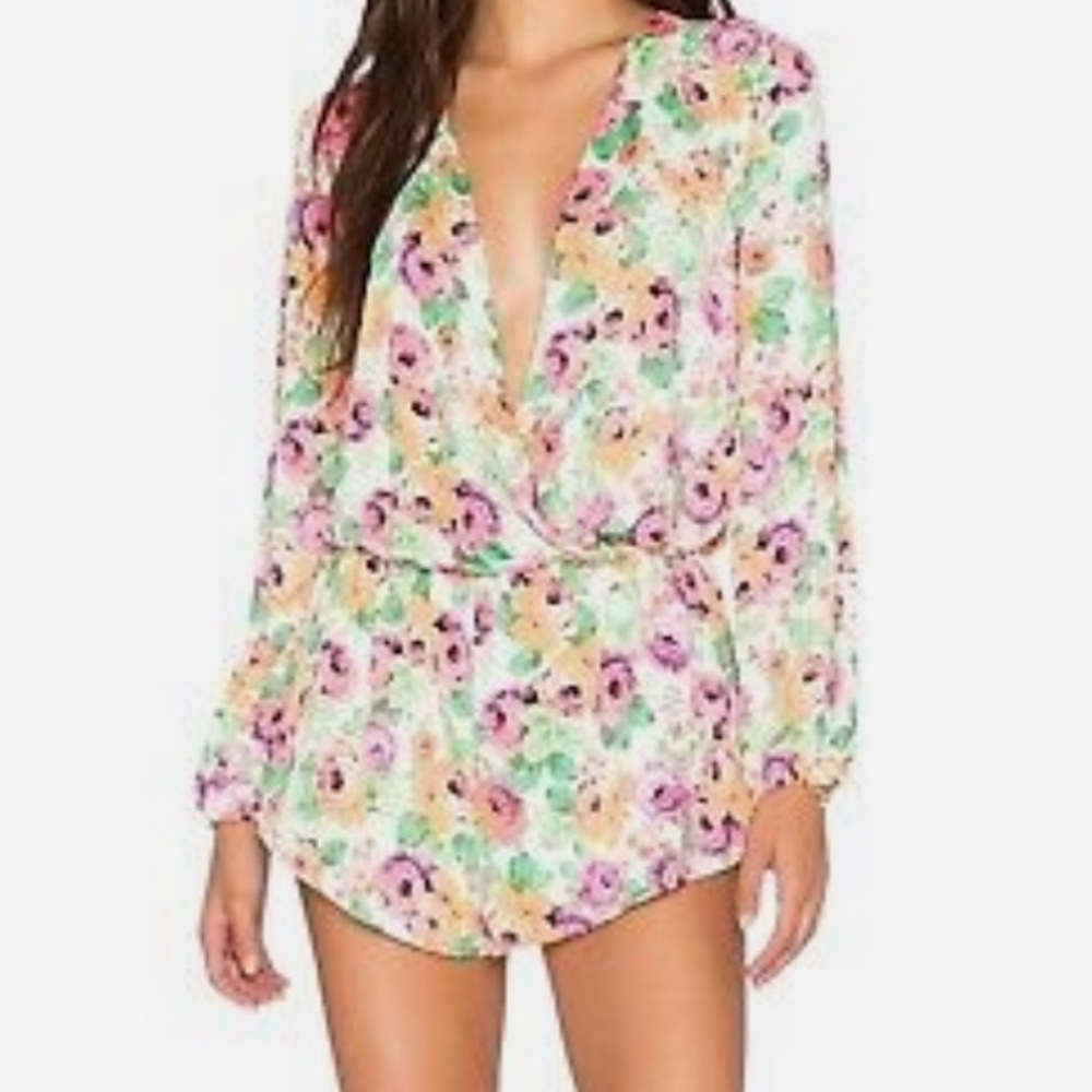 Surf Gypsy multi color Floral Romper